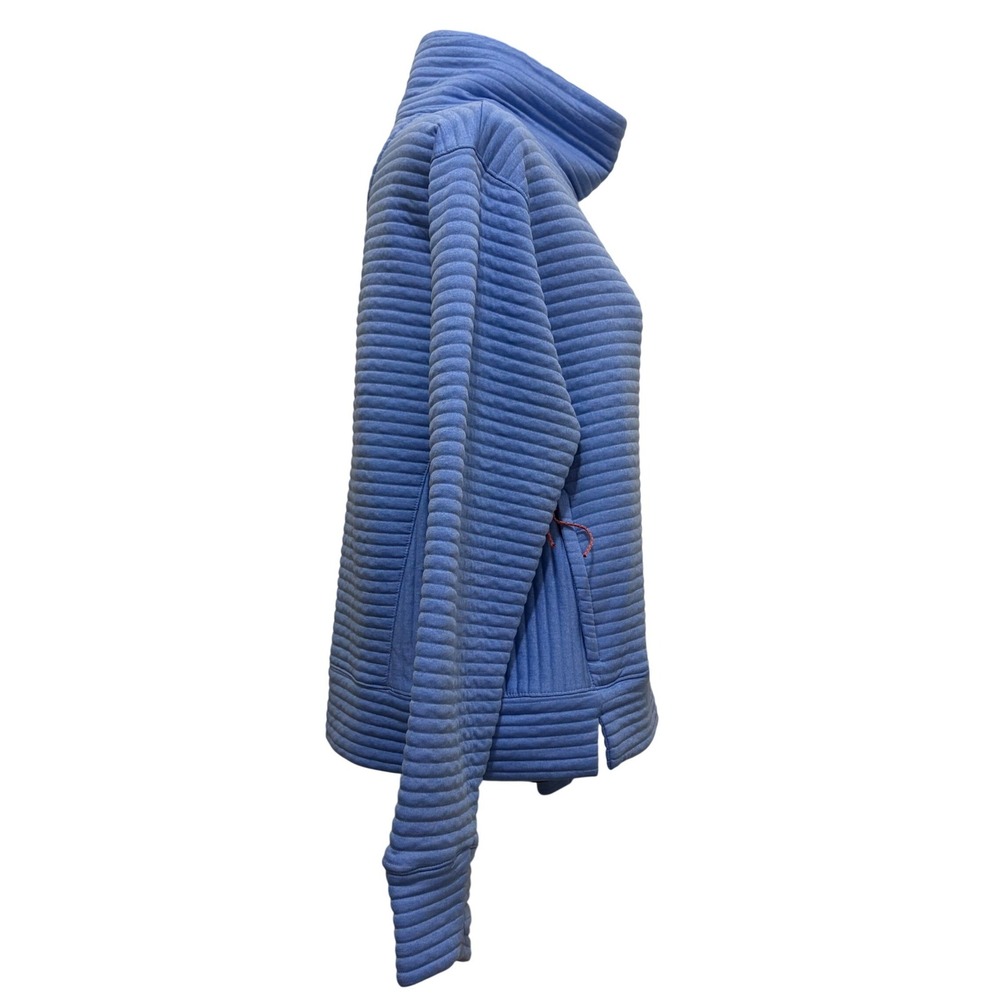 LL Bean Airlight Knit Funnelneck Pullover Sweater Blue Medium Hiking Athleisure - Picture 2 of 8